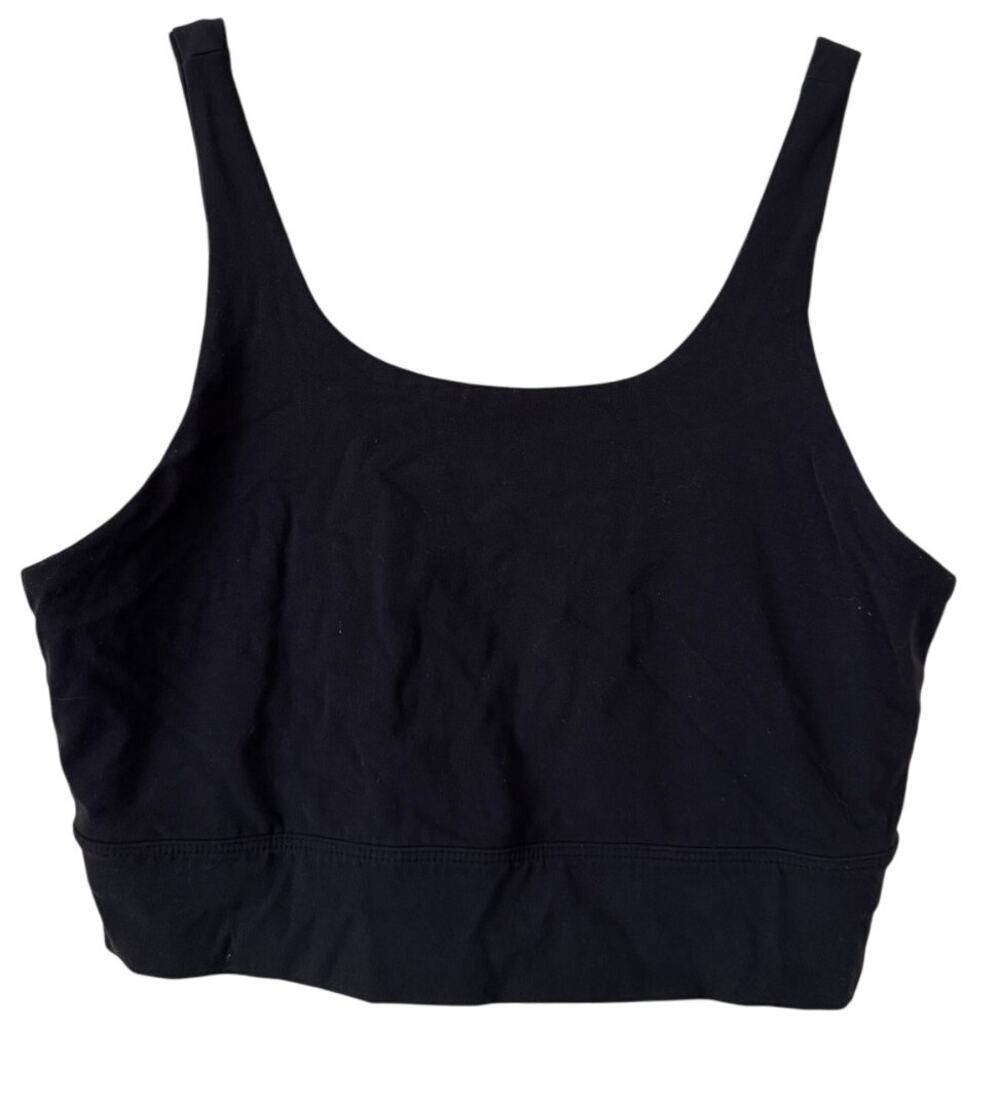 Nike Black Lt Support Workout Cropped Tank Sportsbra Large /XL Athleisure Basic